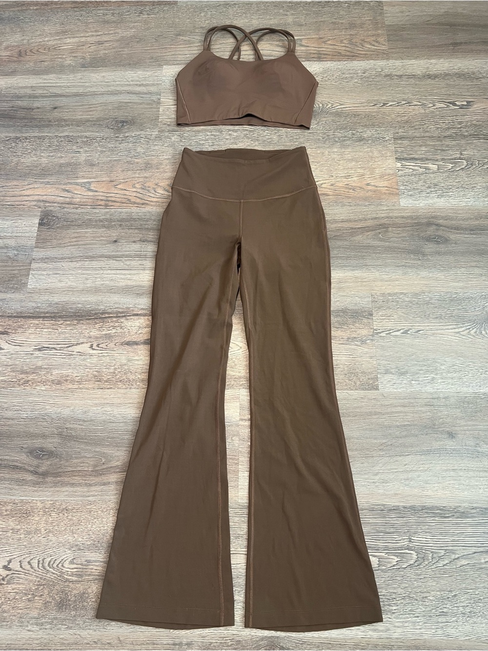 Lululemon Like a Cloud Bra & Groove High Rise Flared Pant Java Size 6 and 8 Set